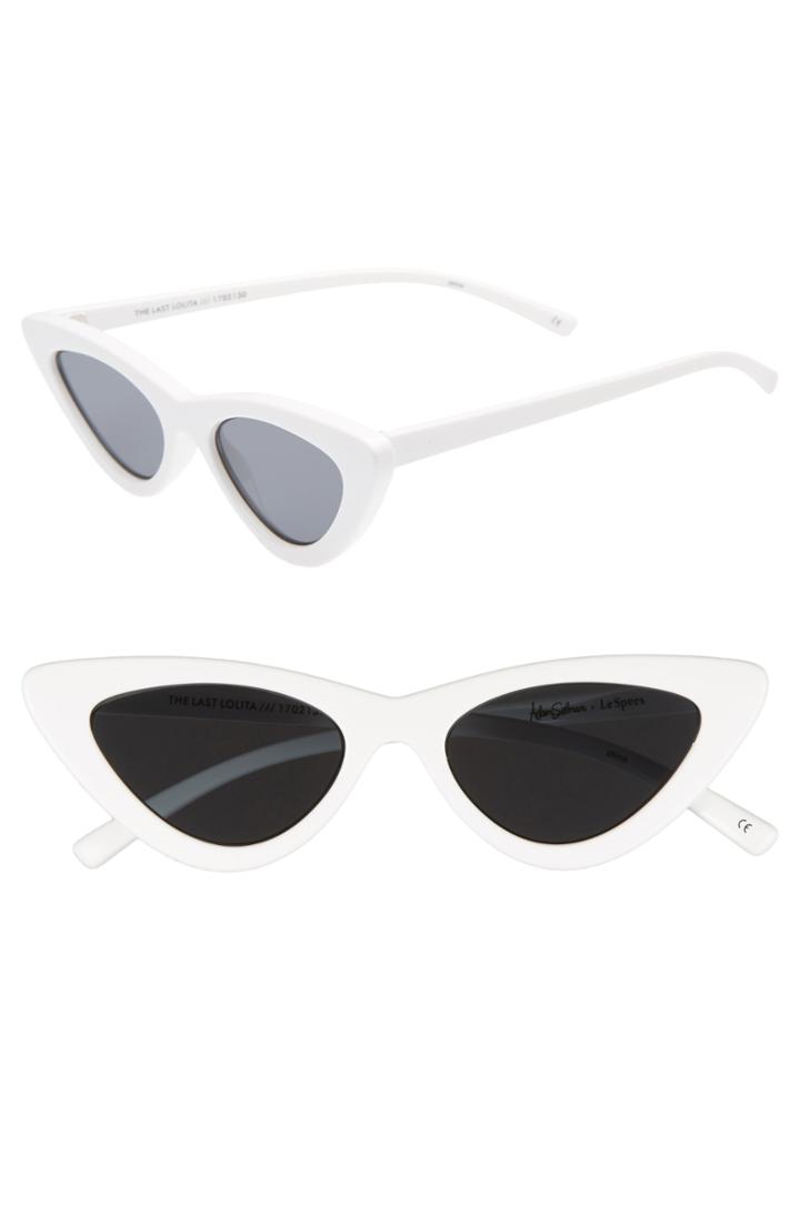 Women's Adam Selman X Le Specs Luxe Lolita 49mm Cat Eye Sunglasses - White