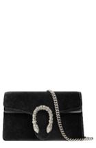 Gucci Super Mini Dionysus Velvet Shoulder Bag - Black