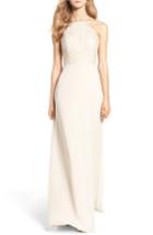 Women's Hayley Paige Occasions Lace Halter Gown - Beige