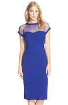 Women's Maggy London Illusion Yoke Crepe Sheath Dress