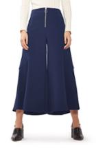 Women's Topshop Meg Zip Frill Palazzo Trousers Us (fits Like 0) - Blue