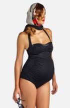 Women's Pez D'or 'retro' Ruched One-piece Maternity Swimsuit - Black