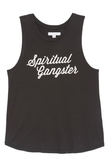 Women's Spiritual Gangster Graphic Tank - Black