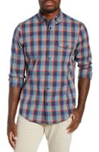 Men's Nordstrom Men's Shop Tech-smart Regular Fit Plaid Sport Shirt, Size - Blue