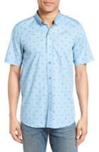 Men's Travis Mathew Arick Geo Print Short Sleeve Sport Shirt, Size - Blue