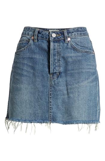 Women's Free People Rugged A-line Denim Miniskirt