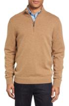 Men's John W. Nordstrom Quarter Zip Cashmere Sweater, Size - Brown