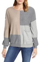 Women's Topshop Check Pattern Sweater Us (fits Like 0-2) - Ivory