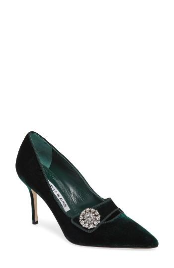 Women's Manolo Blahnik Decebalo Pump Us / 34eu - Green