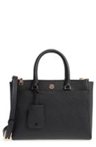 Tory Burch Small Robinson Double-zip Leather Tote - Black