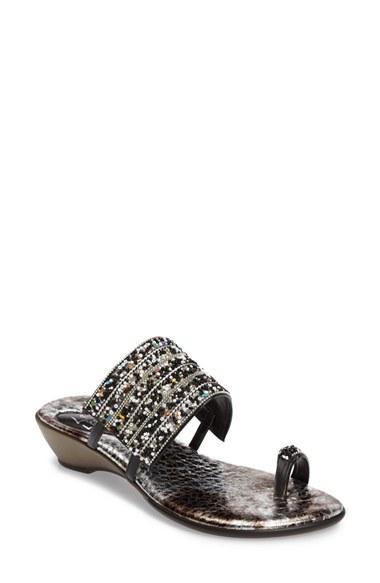 Women's Love And Liberty Sammy Toe Ring Sandal M - Black