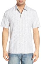 Men's Tommy Bahama Seismic Stripe Regular Fit Silk Camp Shirt - White