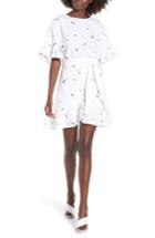 Women's Afrm Tokyo Ruffle Sleeve Wrap Dress - White