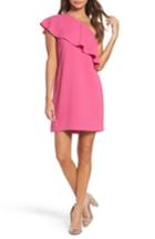 Women's Charles Henry One-shoulder Ruffle Dress - Pink