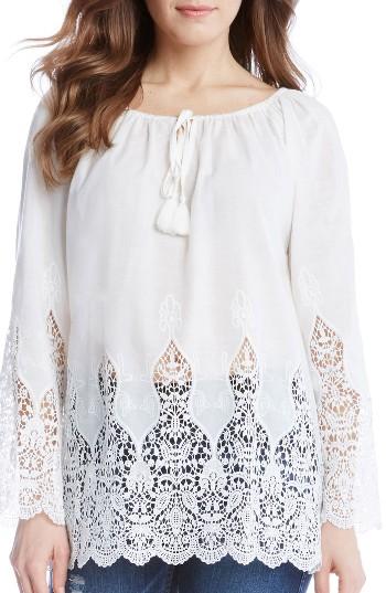 Women's Karen Kane Lace Border Peasant Top