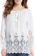 Women's Karen Kane Lace Border Peasant Top