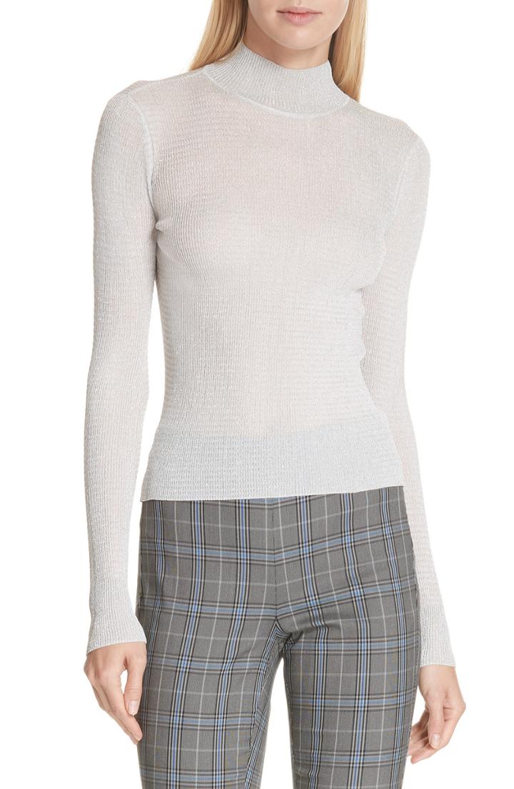 Women's Rag & Bone Raina Mock Neck Top, Size - Metallic