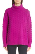 Women's Lela Rose Contrast Neck Off The Shoulder Wool & Cashmere Sweater - Blue