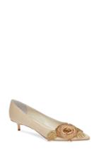 Women's Something Bleu Bo Floral Kitten Heel Pump M - Beige