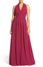 Women's Hayley Paige Occasions Ruched Waist Chiffon Halter Gown