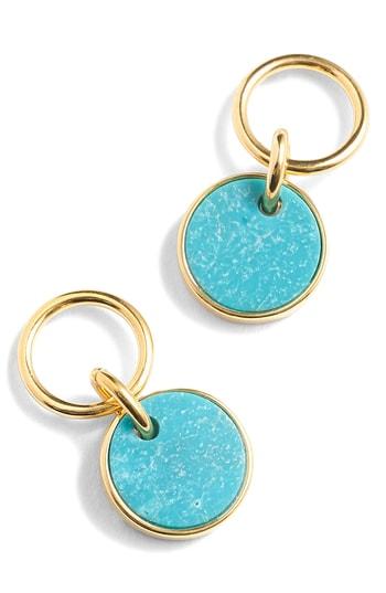 Women's J.crew Demi Fine 14k Gold Plated Turquoise Drop Earrings