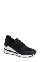 Women's Michael Michael Kors Felix Slip-on Wedge Sneaker .5 M - Black