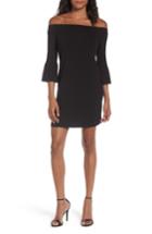 Women's One Clothing Off The Shoulder Rib Knit Dress - Black