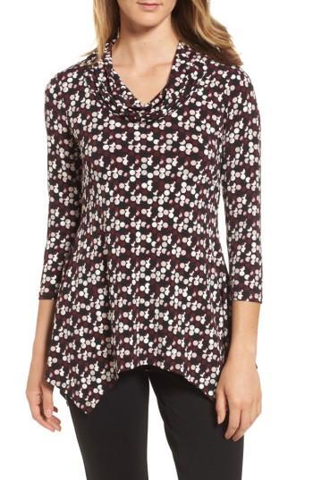 Women's Chaus Handkerchief Hem Dot Print Top
