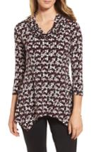 Women's Chaus Handkerchief Hem Dot Print Top
