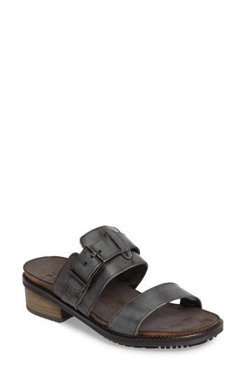 Women's Naot Flower Block Heel Slide Sandal Us / 37eu - Grey