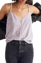 Women's Madewell Button Down Velvet Camisole - Grey