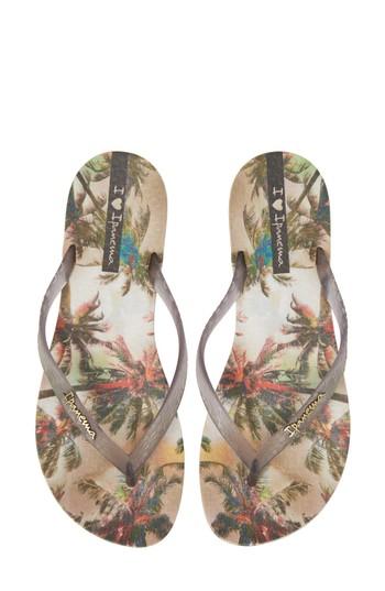 Women's Ipanema Wave Vista Print Flip-flop M - Beige