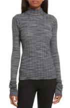 Women's Theory Wide Ribbed Metallic Merino Wool Sweater, Size - Blue