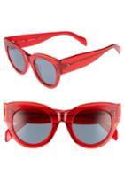 Women's Celine Special Fit 50mm Cat Eye Sunglasses - Red/ Vintage Blue