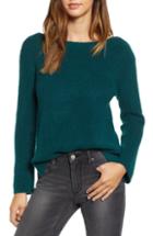Women's Nordstrom Signature Split Turtleneck Cashmere Sweater - Black