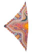 Women's Etro Silk Triangle Scarf, Size - Orange