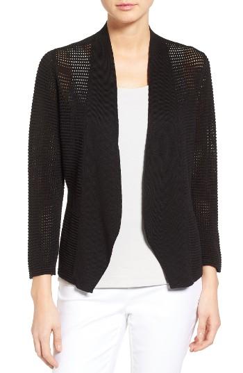 Women's Nic+zoe Lace Linen Blend Cardigan - Black