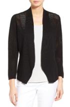 Women's Nic+zoe Lace Linen Blend Cardigan - Black