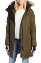 Women's Nobis Meredith Hooded Down Parka With Genuine Coyote Fur Trim - Green