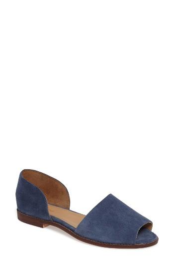 Women's Topshop 'once' Peep Toe Flat .5us / 36eu - Blue