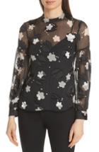 Women's Veronica Beard Bertrand Floral Print Silk Blouse