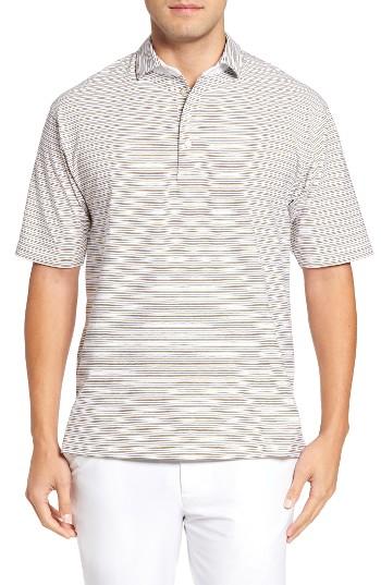 Men's Bobby Jones Liquid Cotton Fine Stripe Polo - White