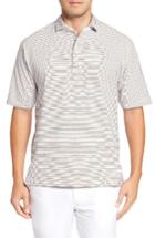 Men's Bobby Jones Liquid Cotton Fine Stripe Polo - White