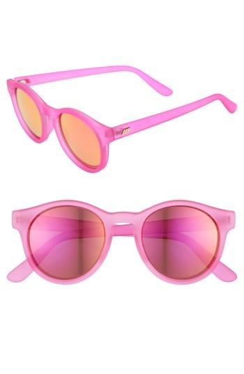 Women's Le Specs Hey Macarena 51mm Round Sunglasses - Matte Magenta