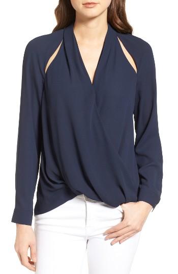 Women's Trouve Cutout Surplice Top - Blue