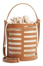 Emperia Cutout Round Bucket Crossbody Bag - Beige