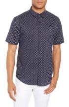 Men's Vince Classic Fit Print Short Sleeve Sport Shirt - Blue