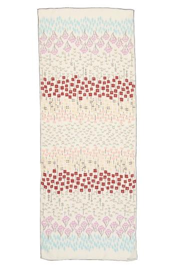 Women's Valentino Flower Rows Silk Scarf, Size - Ivory