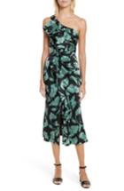 Women's Cinq A Sept Devanna Print Silk One-shoulder Dress