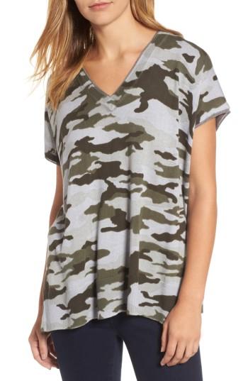 Women's Two By Vince Camuto Camo Print Sweater - Green